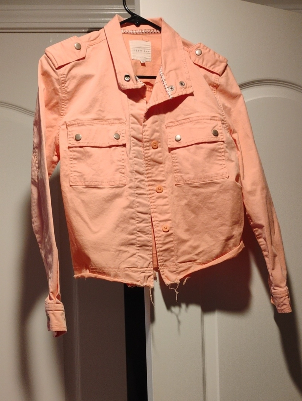 Copper Key Coral Utility Jean Jacket